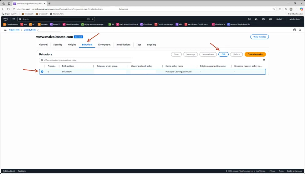 CloudFront TTL Screenshot 1