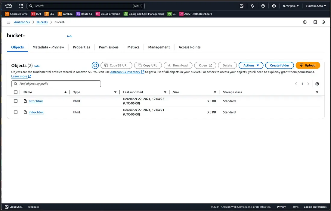 Upload HTML files to S3