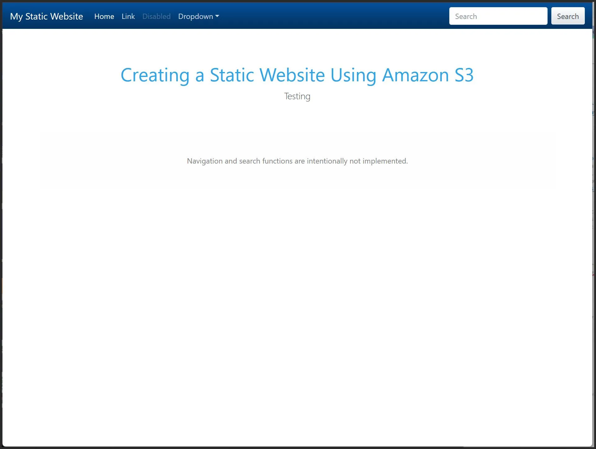 Static hosting configuration
