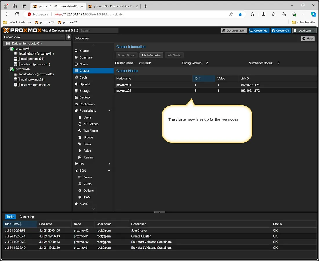Cluster setup complete