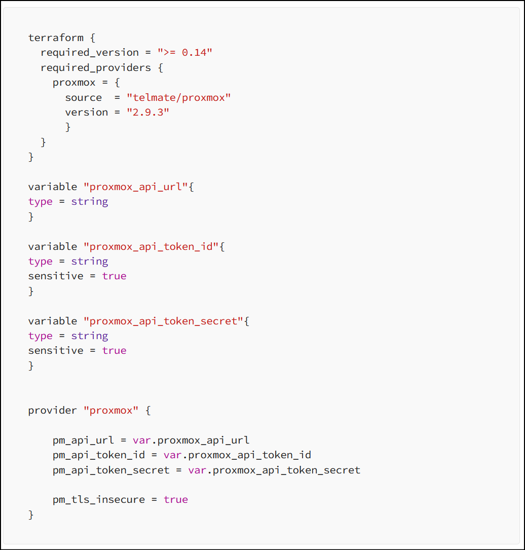 Terraform credentials file example