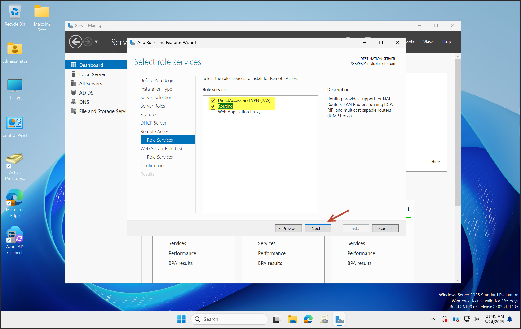 Remote Access Role Services