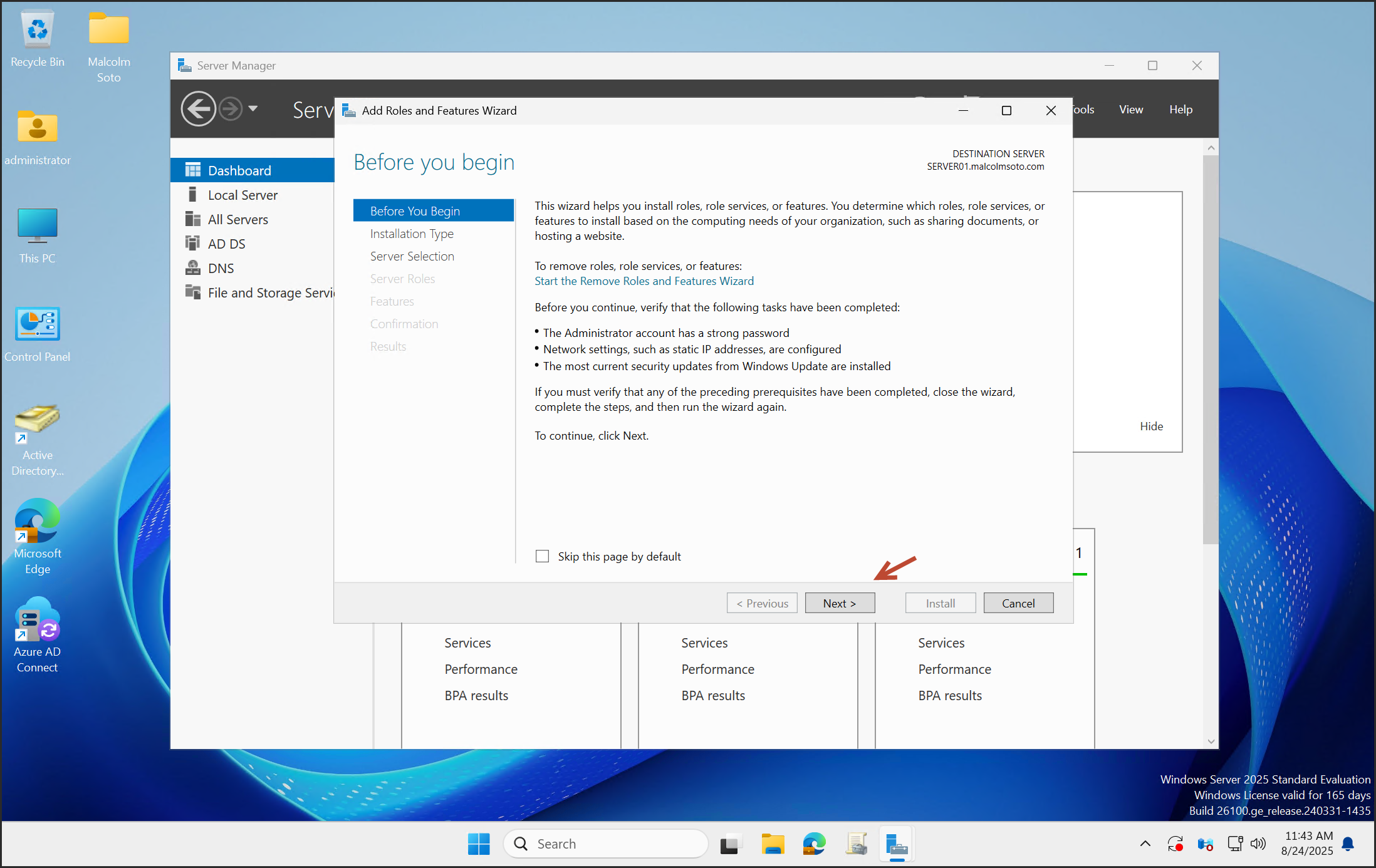 Add Roles and Features